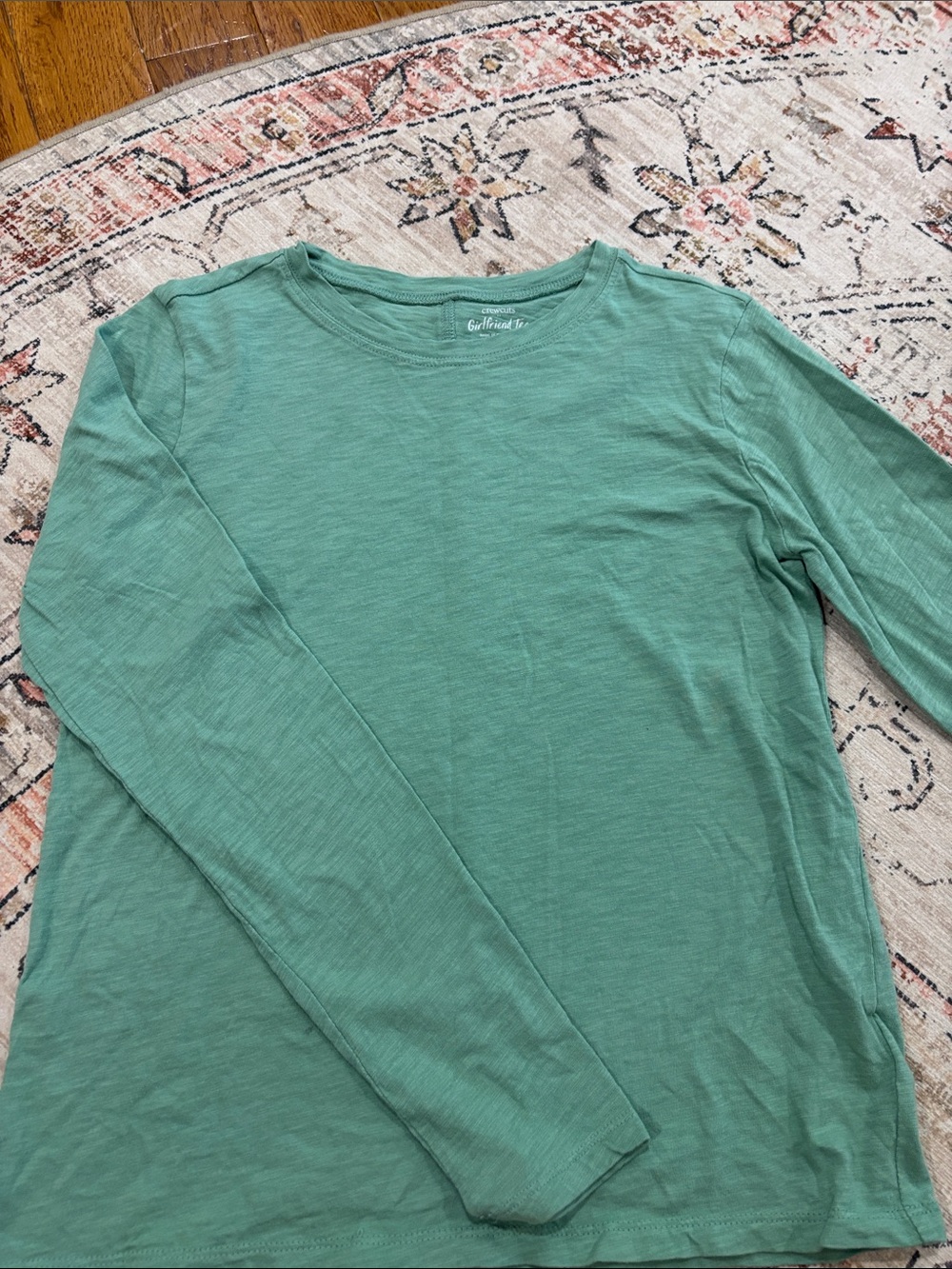 J. Crew Long-Sleeve Crewneck Shirt in Seafoam Green